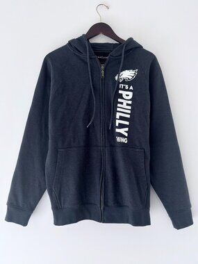 UltraClub Philadelphia Eagles Full Zip Hoodie Medium It's A Philly Thing Thermal